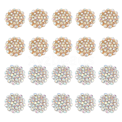 20Pcs 2 Colors Zinc Alloy Rhinestone Jewelry Snap Buttons FIND-WR0010-40-1