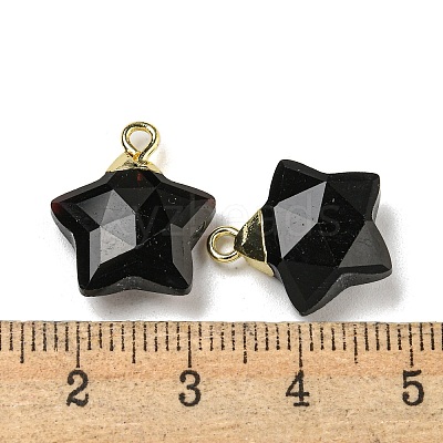 Natural Obsidian Pendants G-P540-01G-11-1