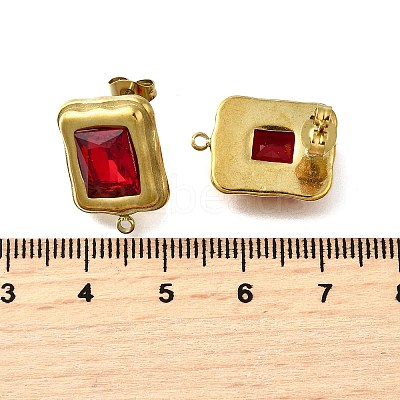 304 Stainless Steel Cubic Zirconia Stud Earring Findings STAS-B087-07A-G-1