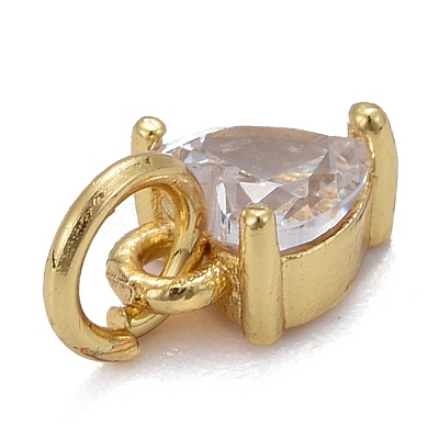 Brass Micro Pave Cubic Zirconia Charms KK-P192-08-G01-1