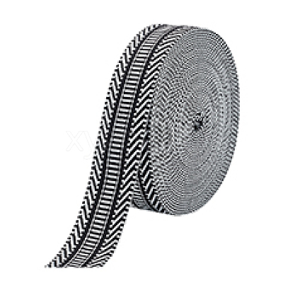 10 Yards Polyester Striped Jacquard Ribbon OCOR-PH0004-10-1