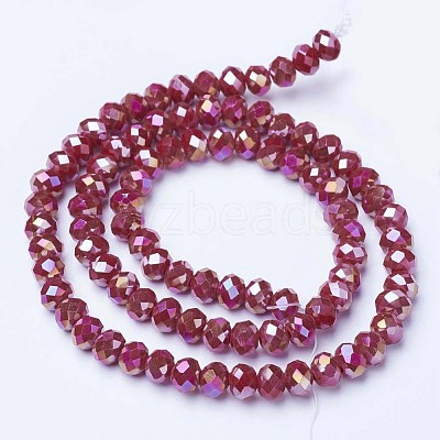 Electroplate Glass Beads Strands EGLA-A034-P10mm-B04-1