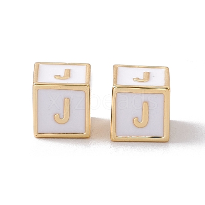 Rack Plating Brass Enamel Beads KK-B060-04G-04J-1
