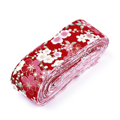 Japanese Kimono Style Floral Cotton Ribbon OCOR-I008-01B-10-1