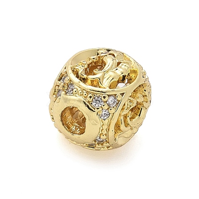 Brass Micro Pave Cubic Zirconia Beads KK-Z095-04G-11-1
