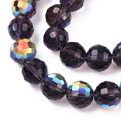 Transparent Electroplate Glass Beads Strands EGLA-N012-001-B07-1