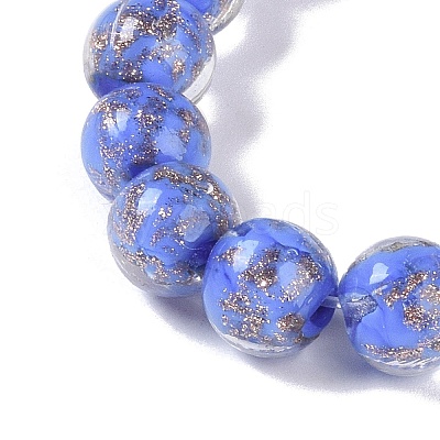 Handmade Gold Sand Lampwork Beads LAMP-Z009-01O-1