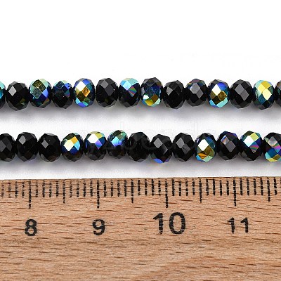 Electroplate Transparent Glass Beads Strands EGLA-A046-01A-05-1