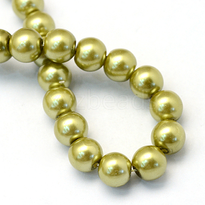 Baking Paint Pearlized Glass Pearl Round Bead Strands HY-Q003-4mm-43-1