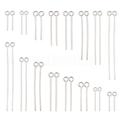 395Pcs 8 Style 304 Stainless Steel Eye Pins STAS-FS0001-21-1