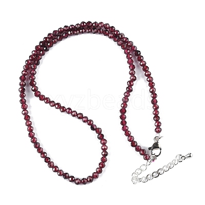 Natural Garnet Beaded Necklaces NJEW-K114-B-A04-1