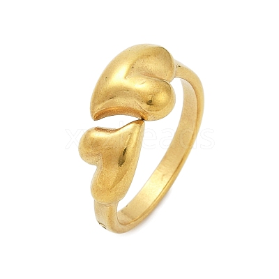 304 Stainless Steel Adjustable Open Cuff Rings for Women RJEW-U063-01B-G-1