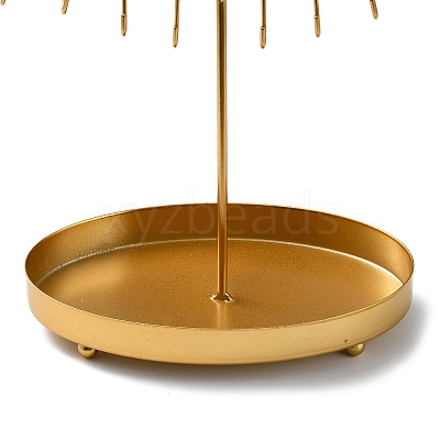 Iron Jewelry Display Stand with Tray ODIS-K003-06A-G-1