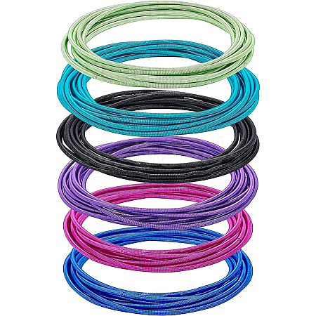 BENECREAT 60Pcs 6 Colors Spring Bracelets Set TWIR-BC0001-42-1