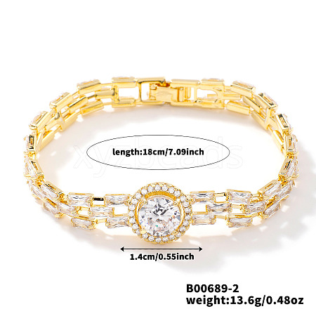 Minimalist Brass Rhinestone Chain Bracelets for Women OD4455-2-1