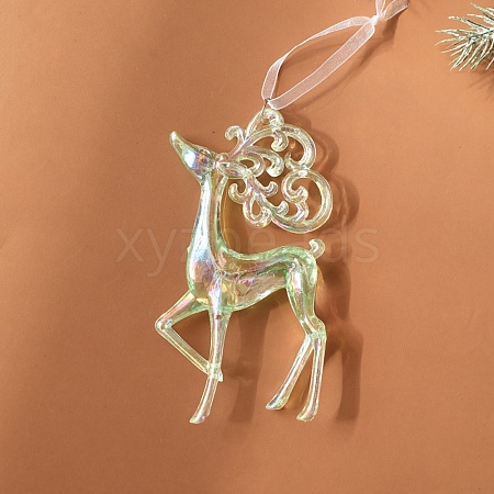 Christmas Transparent Plastic Pendant Decoration HJEW-G022-01E-1