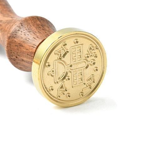 DIY Wood Wax Seal Stamp AJEW-WH0131-222-1