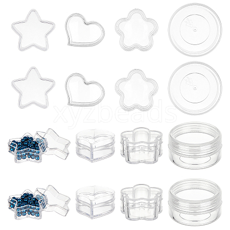   24Pcs 4 Style Plastic Bead Containers CON-PH0002-58-1