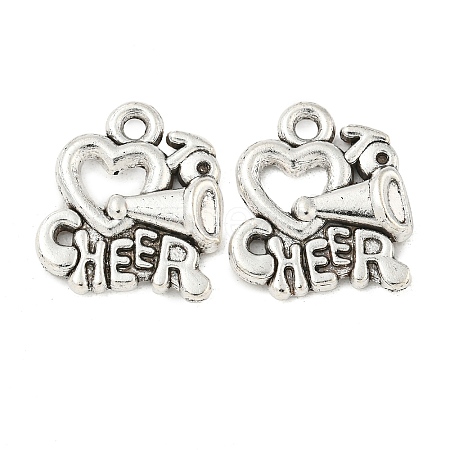 Tibetan Style Alloy Message Charms TIBEP-Q043-094-RS-1