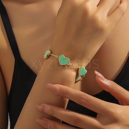 Valentine's Day Zinc Alloy Acrylic Link Bracelets FS-WG7C947-04-1