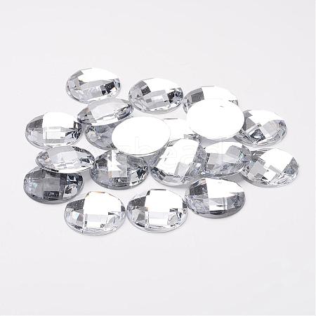 Acrylic Rhinestone Cabochons GACR-R002-22mm-08-1