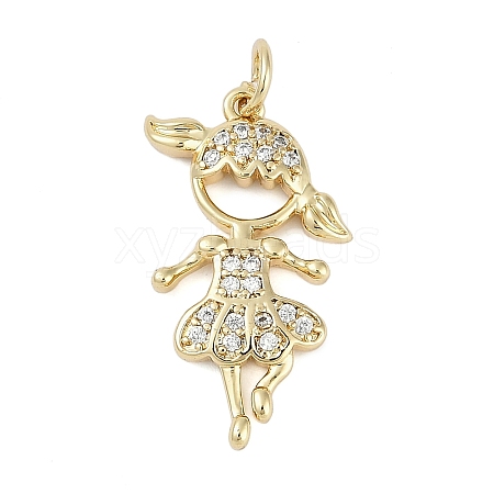 Rack Plating Brass Micro Pave Cubic Zirconia Pendant KK-H509-28G-1