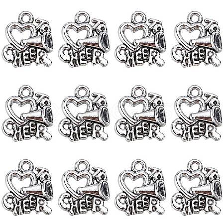 60Pcs Tibetan Style Alloy Message Charms FIND-SC0007-14-1