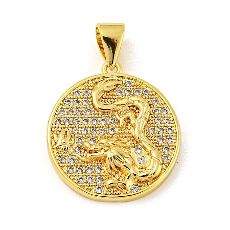 Real 18K Gold Plated Rack Plating Brass Micro Pave Cubic Zirconia Pendants KK-R153-07G-1