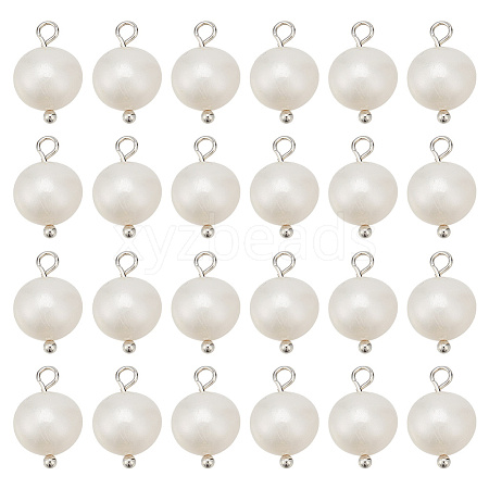 24Pcs Natural Pearl Two Sides Polished Charms PALLOY-HY00054-1