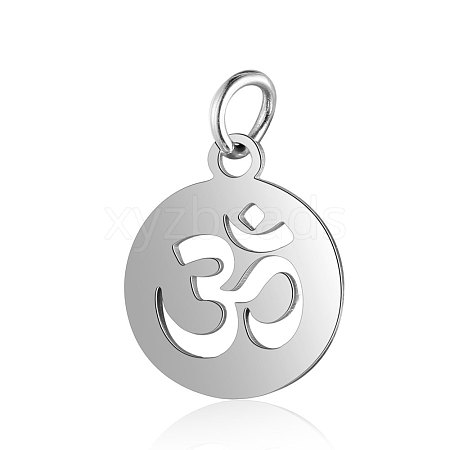 Non-Tarnish Chakra Theme Stainless Steel Pendants CHAK-PW0001-031P-1