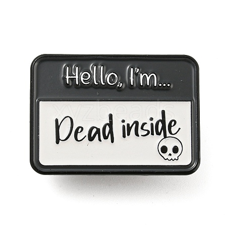 Hello I'm Dead inside Rectangle Social Dialogue Box Enamel Pins JEWB-Z010-04E-EB-1