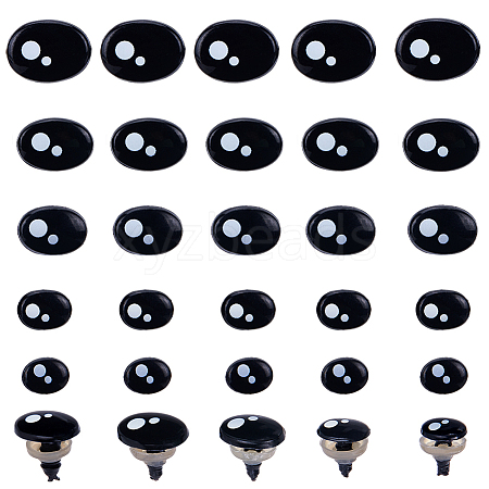 Gorgecraft 100 Sets 5 Style Oval Plastic Craft Safety Screw Noses DOLL-GF0001-03-1