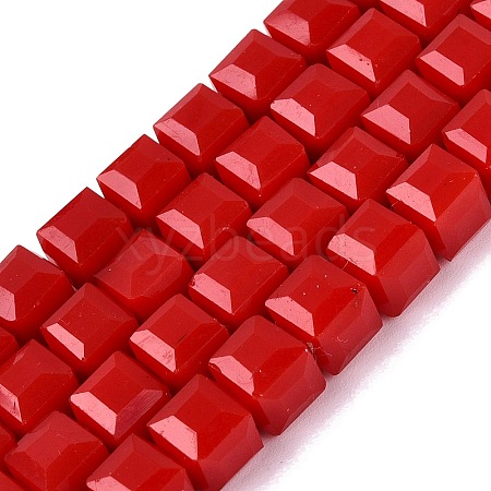 Opaque Glass Beads Strands GLAA-R041-8x8mm-C05-1