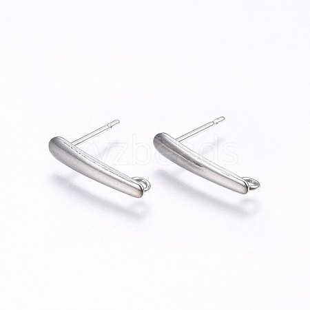 201 Stainless Steel Stud Earring Findings X-STAS-I095-06P-1