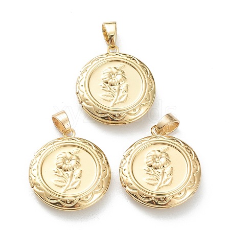 Brass Locket Pendants X-KK-P199-07G-1