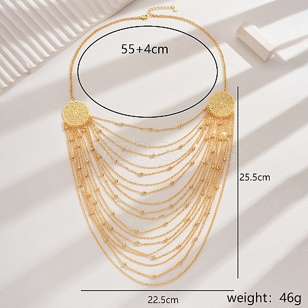 Brass Multi-Layer Chain Necklace for Women ZJ3983-1
