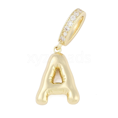 Brass Micro Pave Clear Cubic Zirconia Pendants KK-M289-01A-G-1