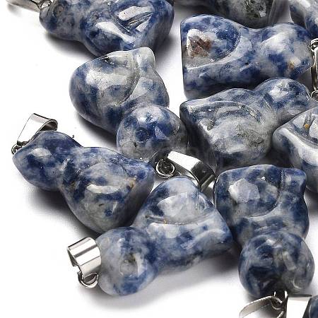 Natural Blue Spot Jasper Pendants G-B127-08P-02-1