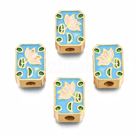 Rack Plating Alloy Enamel Beads ENAM-N056-036B-1