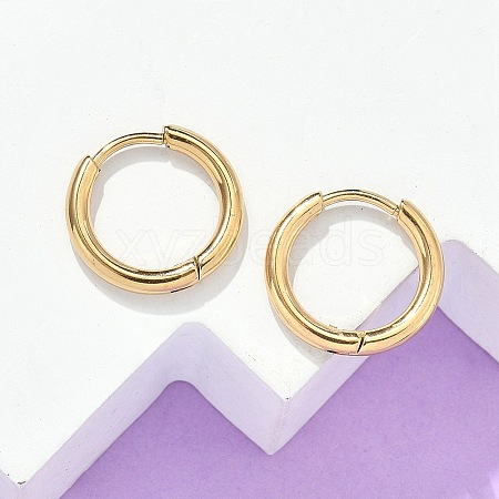 Ion Plating(IP) 304 Stainless Steel Huggie Hoop Earrings LS-EJEW-F111A-14mm-G-1