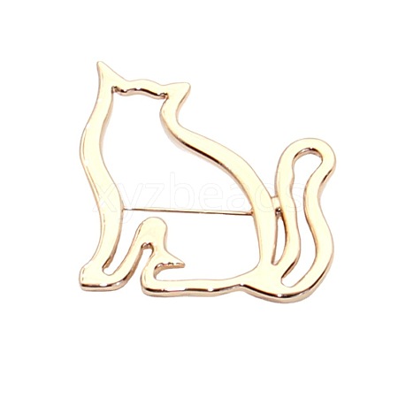 Cat Outline Alloy Brooch PW-WG63C11-01-1