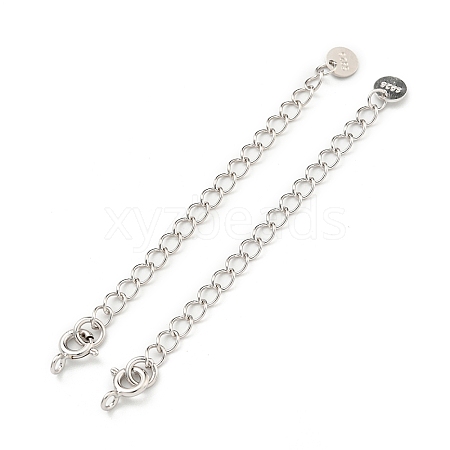 Rhodium Plated 925 Sterling Silver Chain Extender STER-C005-04P-1