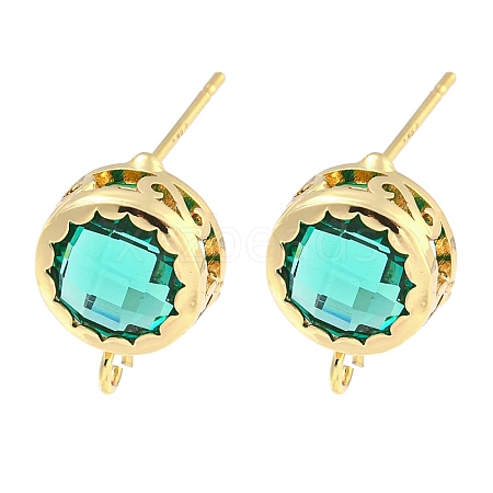 Bass Glass Stud Earring Findings KK-S387-01G-02-1