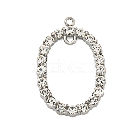 304 Stainless Steel Crystal Rhinestone Connector Charms STAS-L080-019P-1