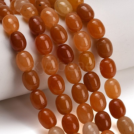 Natural Red Aventurine Beads Strands GG-CBA792A-F01-8x10mm-1