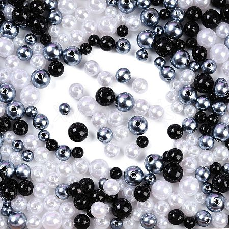 ABS Plastic Imitation Pearl Beads KY-G030-01F-1