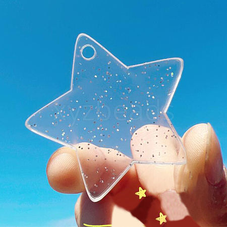 Transparent Acrylic Disc Pendants ZXFQ-PW0001-041I-1