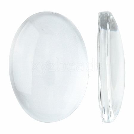 Transparent Oval Glass Cabochons GGLA-R022-18x13-1