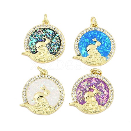 Brass Micro Pave Cubic Zirconia Pendants KK-I723-06G-1