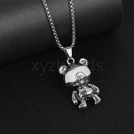 Stainless Steel Bear Shaped Sunglasses Pendant Necklace XH3172-3-1